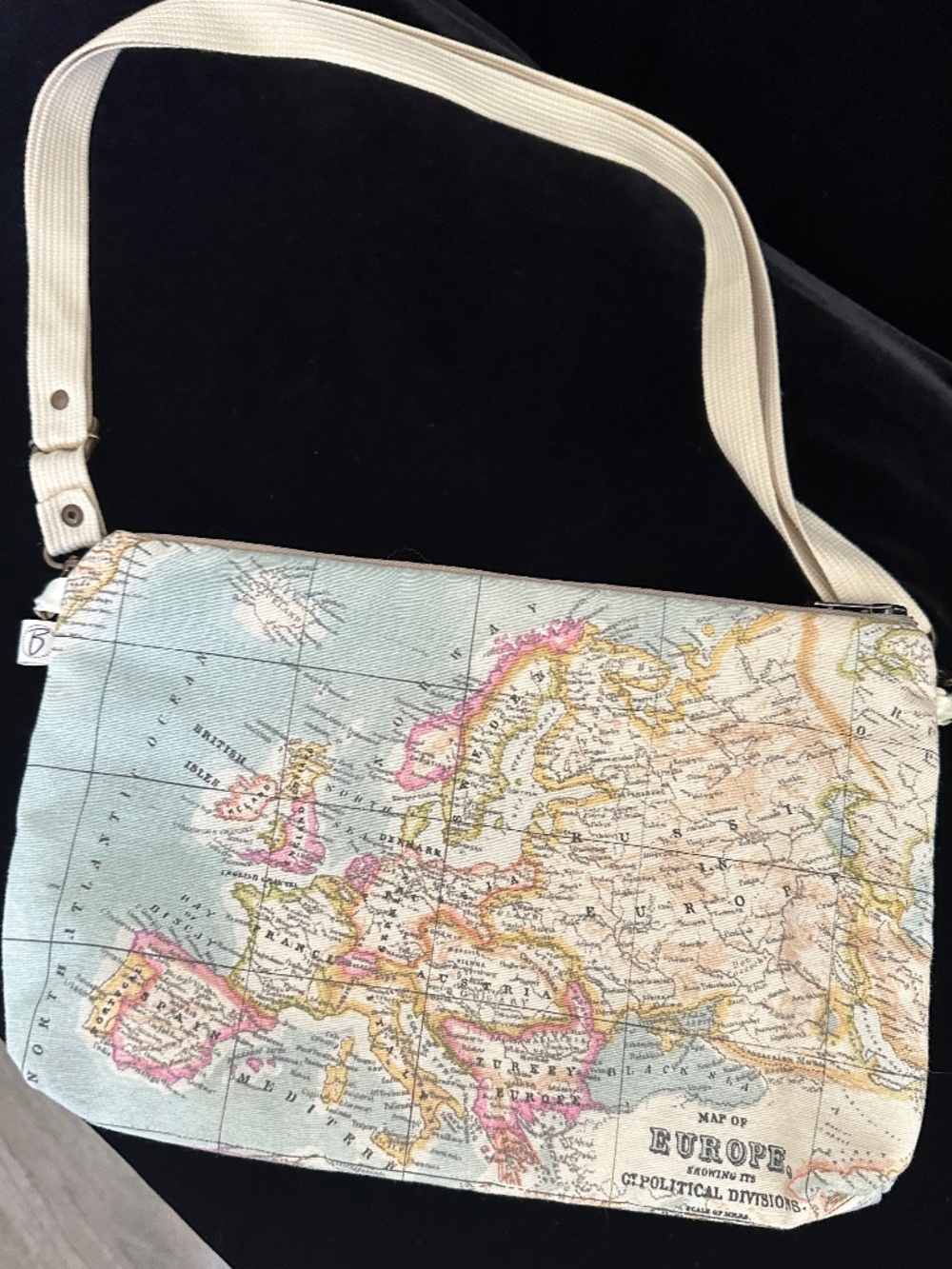 Map Canvas Cross body, clutch bag